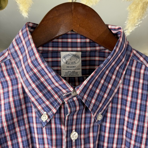 Brooks Brothers Men’s Blue and Red Button Down 100% Cotton - Picture 2 of 6